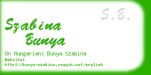 szabina bunya business card